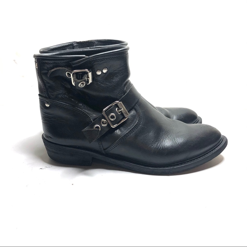 Golden Goose black leather biker boots sz 38